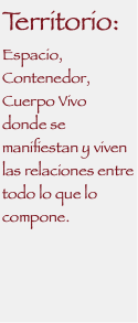 Territorio: Espacio, Contenedor, Cuerpo Vivo donde